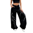 thumbnail image 2 of MAOQHI Women's Pants Embroidered Straight Leg Jeans Loose Wide Leg Trousers Casual High Street Denim Pants, 2 of 8