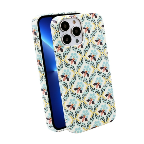 KIQ iPhone 13 Pro Max Case, Womens Fashion Slim Cell Phone Case Protective Cover (Retro Honeycomb Bee)