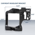 thumbnail image 2 of Headlight Bracket Black Fit for Jeep Cherokee 2014-2018 Right Passenger Side Durable, 2 of 10