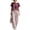 Wine, variant on Idoravan Women Clothes 2 Piece Sets for Women Summer Pants and Top Women’S Fashion Round Neck Short Sleeve Pinstripe Pocket Elastic Waist Long Pants Sets