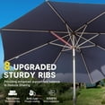 thumbnail image 3 of TOTAL 9FT Patio Umbrella Outdoor Market Umbrella with Silver Aluminum Pole, UV Resistant Canopy, Wind Vent, Tilt & Crank System, Perfect for Patio, Garden, Deck, Pool, Outdoor Dining, Navy Blue, 3 of 7