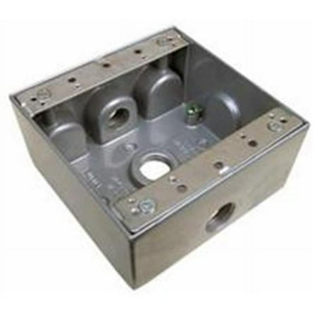 Morris Products 36220 Weatherproof Boxes - Two Gang 30.5 Cubic Inch Capacity - 3 Outlet Holes 0.7 5 In. Gray