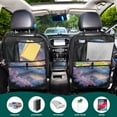 thumbnail image 5 of American flag ocean wave sunset blossom 233 Pack Kick Mat Back Seat Protector With Storage Pockets, Universal Car Seat Back Organizer For Pets, Waterproof Backseat Protector For Most Car, 5 of 5