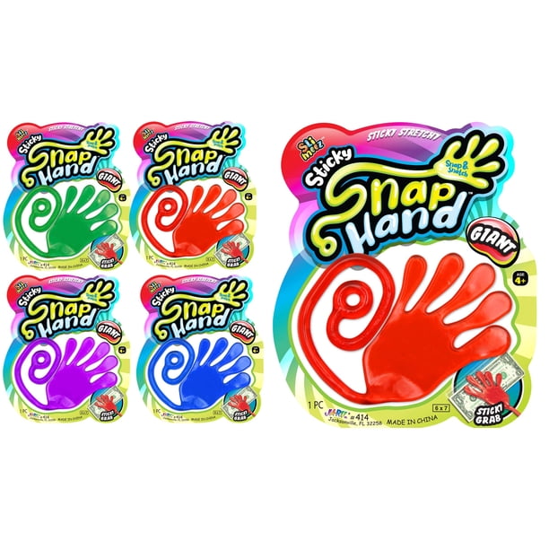 Juguete Sticky Hands Fun a Ton Giant Snap Hand Jumbo (paquete de 4)