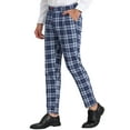 thumbnail image 5 of Lars Amadeus Men's Plaid Dress Pants Casual Slim Fit Checkered Business Trousers, 5 of 6