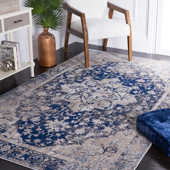 Safavieh Vogue Edin Medallion Area Rug, Navy/Beige, 6'7" x 6'7" Square
