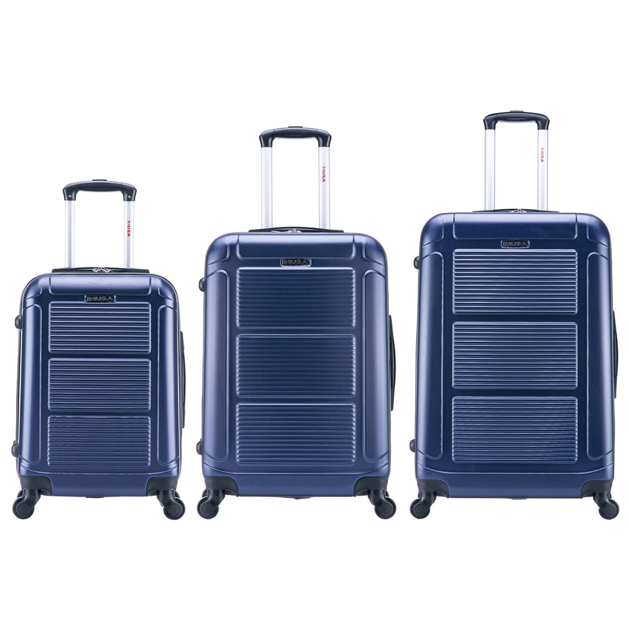 InUSA Pilot 3-Piece Hardside Luggage Sets with Spinner Wheels, Handle, Trolley, (20"/24"/28"), Blue