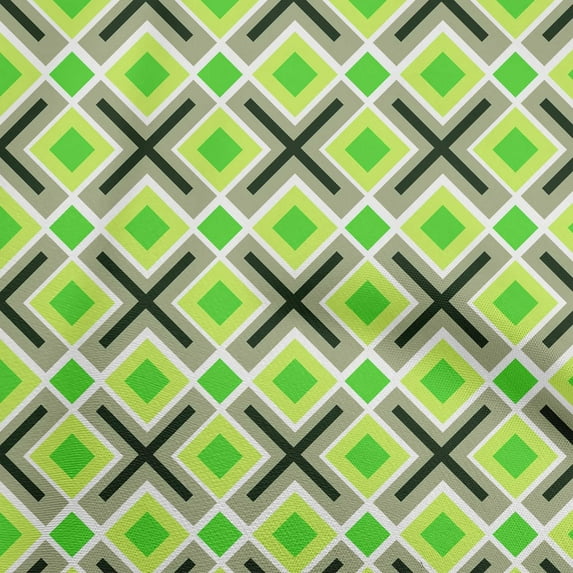 oneOone Polyester Spandex Light Green2 Fabric Geometric Quilting Supplies Print Sewing Fabric By The Yard 56 Inch Wide
