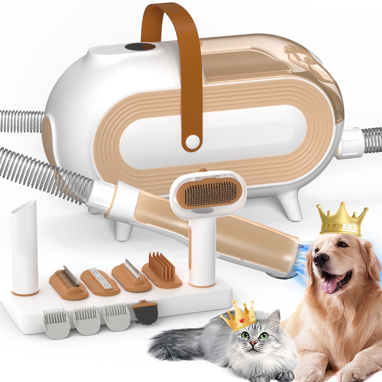 OUDOSPRS Dog Hair Vacuum Dog Grooming Kit 2.5L Dust Cup Dog Brush Vacuum with 5 Pet Grooming Tools for Shedding Pet Hair Home Cleaning