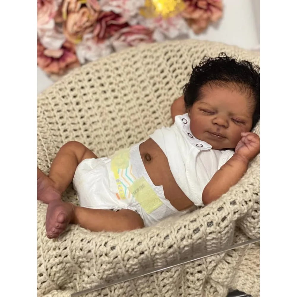 Reborn Baby Dolls 19inch Pascale Full Body Dark Skin Baby Reborn Doll with 3D Skin Multiple Layers Painting with Visible Veins Soft Touch Doll