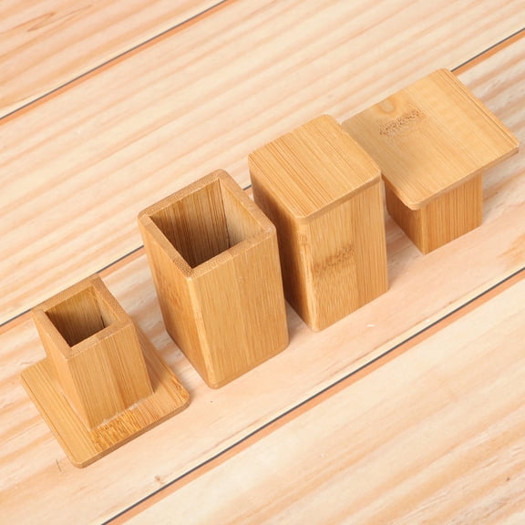 MLINS 2PCS Simple Bamboo Toothpick Holder Toothpick Box Carrier for Home Restaurant Hotel Cafe