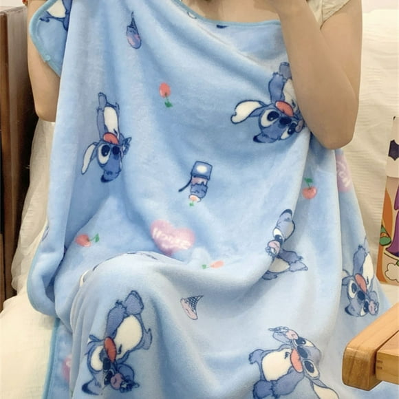 Lovely Stitch Cartoon Printed Blanket Comfortable Warm Flannel Blanket Office Car Sleeping Blanket Bedspread Bedroom Girl