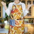 thumbnail image 5 of Fall Pumpkins and Autumn Leaves Pattern Apron-Garden Aprons for Women with Pockets-Cotton Linen Waterproof Kitchen Cooking Gardening Aprons Adjustable for Kitchen,Cooking,BBQ and Salon 33"x27", 5 of 7