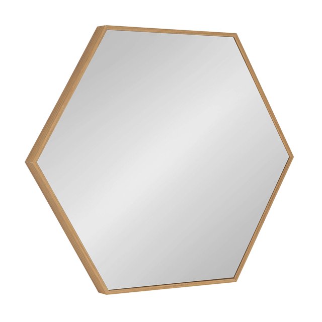 Kate and Laurel Rhodes Miroir Mural Hexagonal Moderne, 22 x 25, Naturel, Miroir Géométrique Chic pour Mur