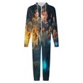 thumbnail image 4 of Hogwarts Legacy Men's Hooded Jumpsuit - Zip Up One Piece Pajamas Soft Cozy Winter Warm Plush Loungewear, 4 of 8