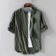 thumbnail image 2 of Camisa Cuello Mao Lino Hombre Casual Manga Larga Slim Fit, 2 of 8