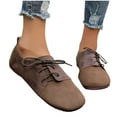 thumbnail image 4 of Xfvqtps Womens Casual Shoes Flat Lace up Vintage Leather Slip on Loafer Comfortable Slip Resistant Sole Brown, 4 of 9