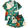 thumbnail image 6 of BILIKEYU Women's Halloween Print Buttoned Waist Pajama Sets, Halloween Pajamas Women, Womens Tops, Halloween Clothes, 6 of 6