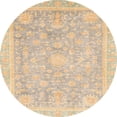 thumbnail image 1 of Ahgly Company Tapis d'Intérieur Rond Abstrait Marron Oriental, 3 Pieds Rond, 1 of 6