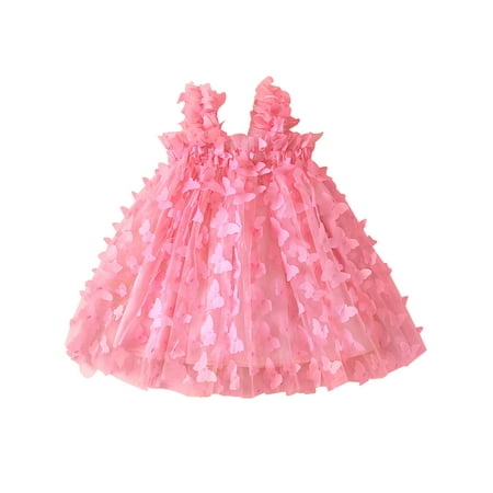 

Musuos Baby Girl Princess Romper Dress Mesh Butterfly Party Tulle Tutu Dresses