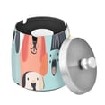 thumbnail image 2 of Cartoon Dogs Ashtray with Lid Cigarette Ashtray Stainless Steel Ash Tray Ash Holder for Home Outdoor, 2 of 7