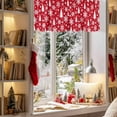 thumbnail image 3 of Christmas Tree Valances for Windows, 42 x 18in, Winter Snowflakes Stars White Red Rod Pocket Kitchen Valance Curtain Light Filtering Window Treatments for Living Room Bedroom, 1 Panel, 3 of 7