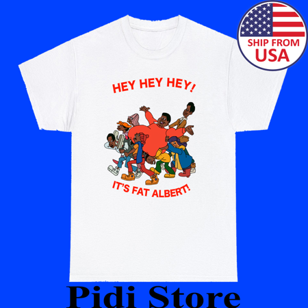 Fat Albert Hey Hey Hey Men's White T-Shirt