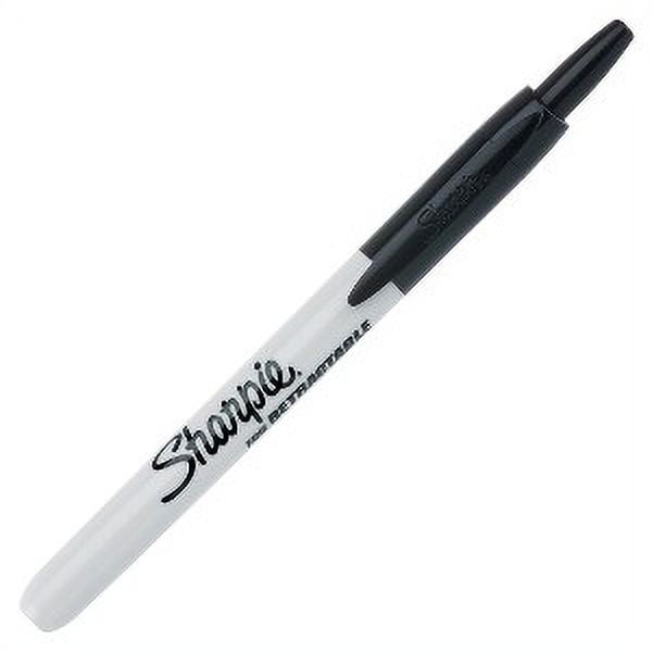 Sharpie Retractable Permanent Markers Fine Point Black Pack Of 3