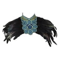 thumbnail image 2 of Chal de plumas artificiales, accesorio para disfrazarse de poncho o capa para Año Nuevo Negro, 2 of 9