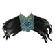 thumbnail image 2 of Capa de dama con chal de plumas artificiales para cóctel, cumpleaños, espectáculos Negro, 2 of 9