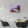 thumbnail image 4 of Purple Zen Wall Art Spa Bathroom Decor Canvas Prints Lavender Candles Stone Painting Pictures Wall Decor Framed Modern Artwork Decor for Bathroom Living Room 12"x16", 4 of 6