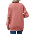 thumbnail image 5 of idosla Sweatshirt for women Side Split Fall Fashion 2025 Long Sleeve Shirts Trending Now (Watermelon Red, S), 5 of 7