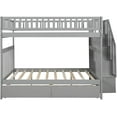 thumbnail image 5 of Harper & Bright Designs Full over Full Bunk Bed with Two Storage Drawers and Storage Shelves for Bedroom, Gray, 5 of 7