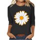 thumbnail image 1 of Camisetas Casuales de las Mujeres de Moda Impresa 3/4 Mangas Blusa Cuello Redondo para el Hogar Y Diario, 1 of 4