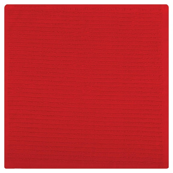 MUkitchen Ridged Texture Cotton Dishcloth, 12 by 12 Inches, Ruby