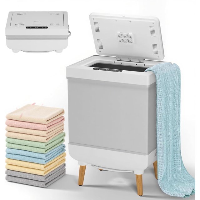 AKDSteel Towel Warmer Bucket, 20L/35L Large Capacity with 2 Heating Modes, LED Screen, Bottom Heating Columns, and 20/40/60/90 Min Auto Shut-Off—Fits Towels, Bathrobes, Blankets, Spa
