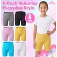 thumbnail image 7 of MISS POPULAR Girls Biker Shorts 6-Pack – Soft Cotton Polyester Blend Active Shorts with Elastic Waistband – Comfortable Stretch Shorts for Dance, Gymnastics, School & Play (Sizes 4–16), 7 of 7