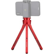 Mini Tripod Table Top Stand and Phone Mount, VL05BK Adjustable Aluminum Alloy Tripod Stand Tabletop Tripod for DSLR & Digital Cameras (Red)