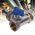 thumbnail image 1 of Angle Shut Off Valve, NPT 3/8 Inch Interface Versatile Usage Sturdy Rustproof T Connector Ball Valve G1/2 DN15 Thread  for Washing Machine Toilet, 1 of 7