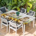 thumbnail image 2 of Groundhog Day Table Cloths for 4 Foot Rectangle Tables, Sunflower Spring Floral Botanical Vintage Patio Waterproof Elastic Fitted Tablecloths, Washable Rectangular Table Cover for Camping, 2 of 8
