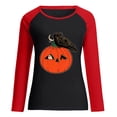 thumbnail image 4 of Hauts pour Femmes Chic Décontracté 2023 Mode Printemps Patchwork Imprimé Manches Longues Col Rond T-Shirt Décontracté Chandails à Capuchon Costumes d'Halloween pour Femmes en Liquidation, 4 of 5