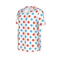 thumbnail image 2 of Rocae Red Blue Polka Dots for Breathable Men's Baseball T-Shirt Fashionable Casual Baseball Jersey, Moisture-wicking Sportswear Small, 2 of 9