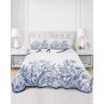 thumbnail image 3 of Blue Spring Floral Twin Size Down Alternative Comforter, Lightweight Comforter Quilt Bedding Set with Pillow Shams Watercolor Botanical Summer Vintage All Seasons Bed Comforter Duvet Insert 68"x86", 3 of 7