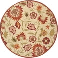 thumbnail image 4 of SAFAVIEH Blossom Leah Floral Flowers Wool Area Rug, Beige/Multi, 8' x 8' Round, 4 of 10