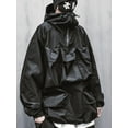 thumbnail image 2 of Niepce Inc Japanese Streetwear Black Men's Cargo Windbreaker Jacket, 2 of 8