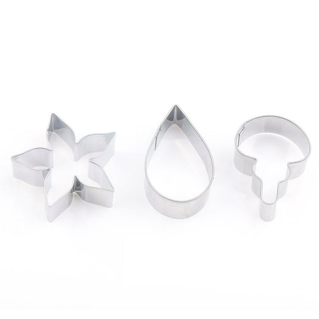 Wweixi 3pcs/set Nasturtium Stainless Steel Cookie Cutter Fondant Chocolate Sugercraft Mold Stainless Steel Decorating Tools Mold 3D Flower Biscuit Maker