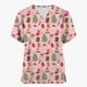 thumbnail image 4 of Uniforme de enfermera de moda para mujer, estampado de muñeco de nieve navideño, manga corta, cuello en V, uniforme de trabajo de Papá Noel, uniforme de trabajo médico 2024, 4 of 5