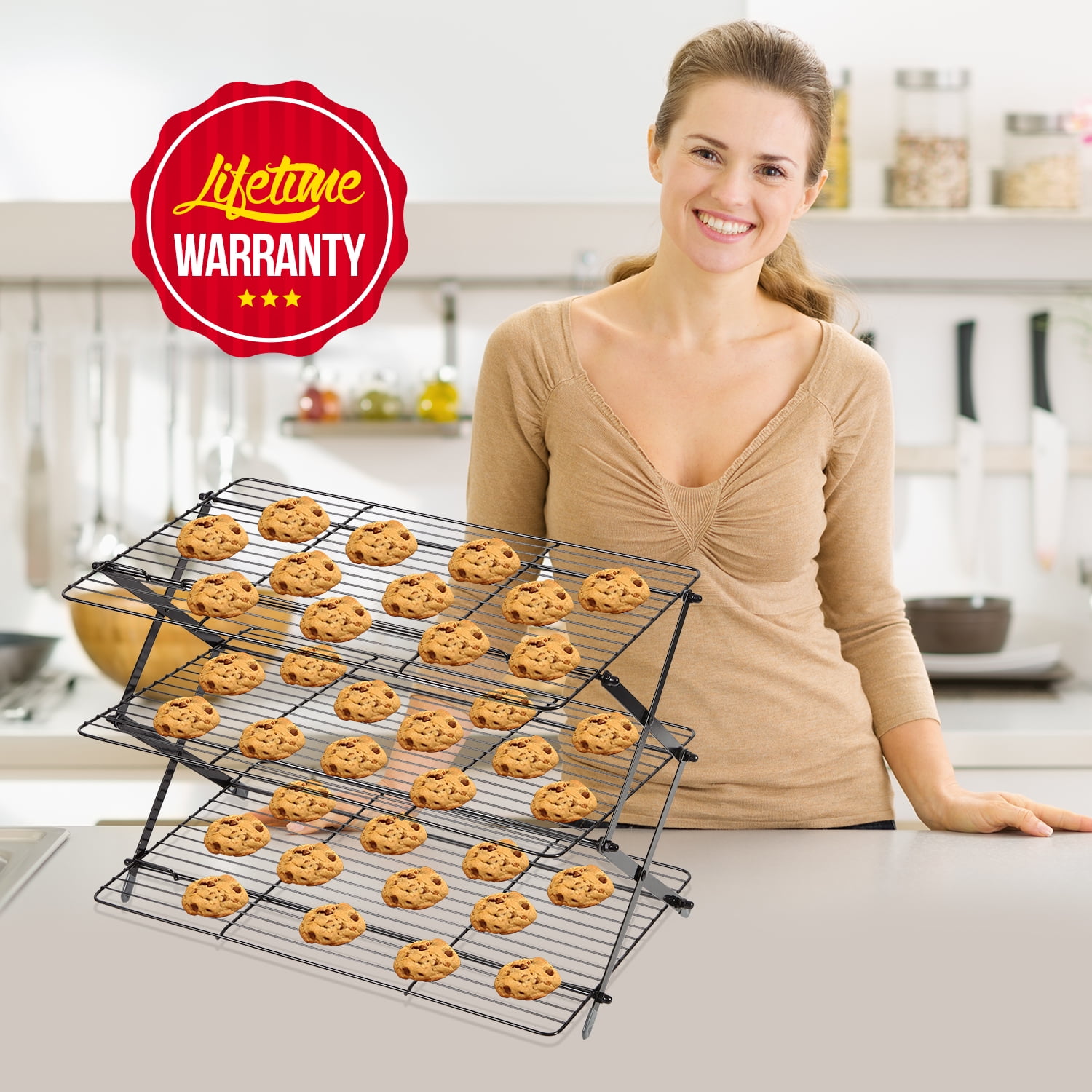 China Collapsible Kitchen Bakery Wire Baking Trays Cooling Rack Grill Mesh  - China Cooling Racks for Baking and 3 Tier Cooling Rack price