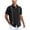 Black, variant on Men's Relaxed Fit Button-Up short Shirt with Decorative Stripes - Casual and Office Wear