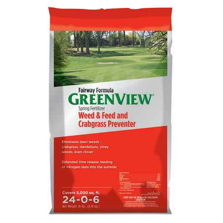 GreenView Fairway Formula Spring Fertilizer Weed & Feed and Crabgrass Preventer, 18 lb bag covers 5,000 sq